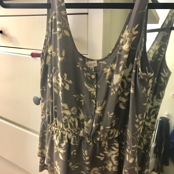 100% silk Babaton floral peplum top - Picture 3 of 5